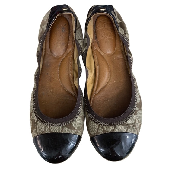COACH Signature Jacquard Cap-Toe Flats – Women’s Size 9.5 - Picture 1 of 7